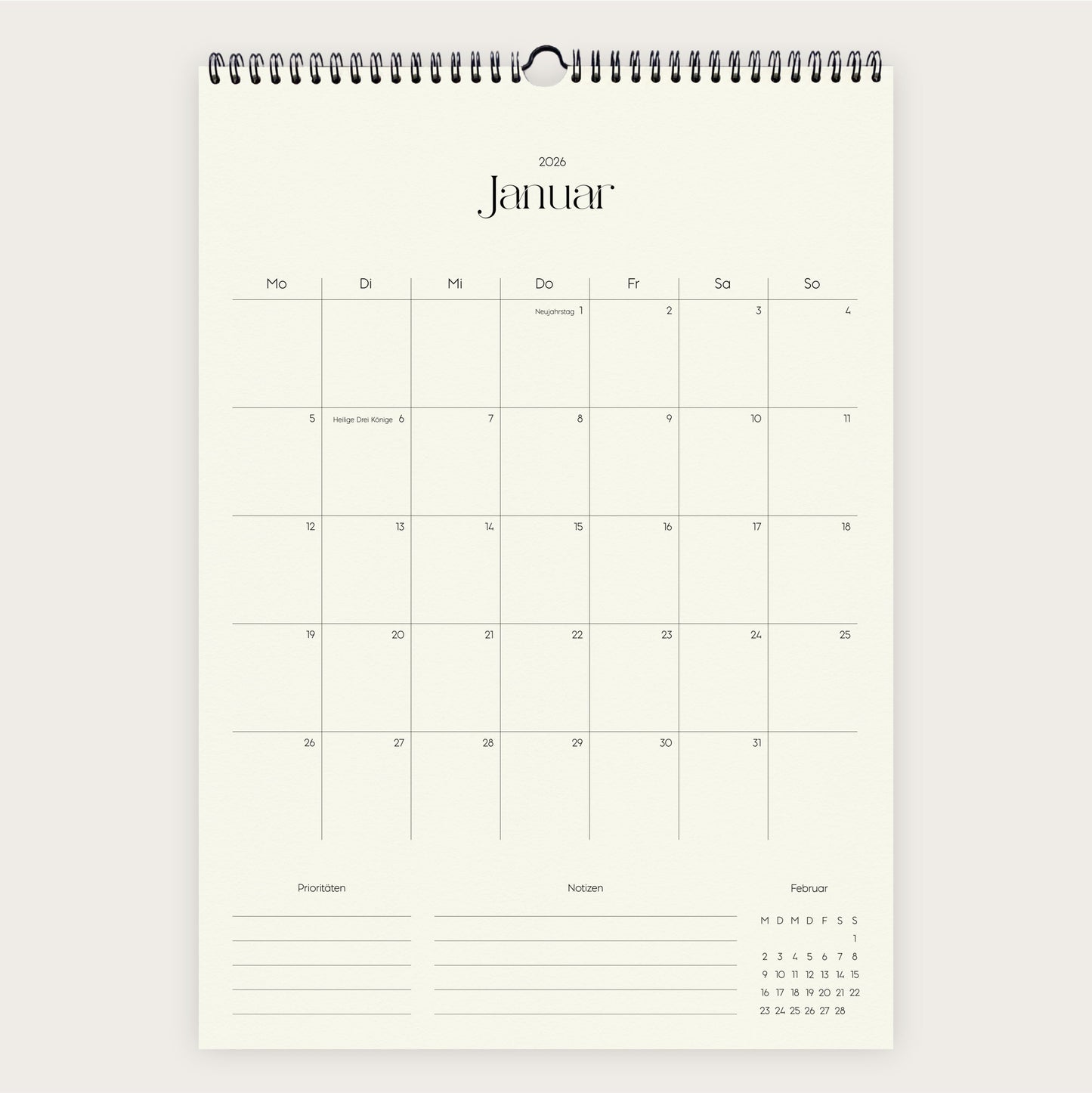Wandkalender A3 2026 | Grid