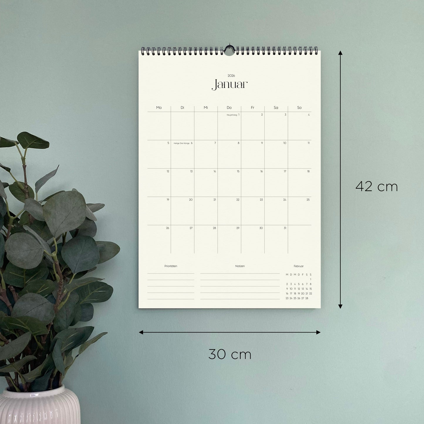 Wandkalender A3 2026 | Grid