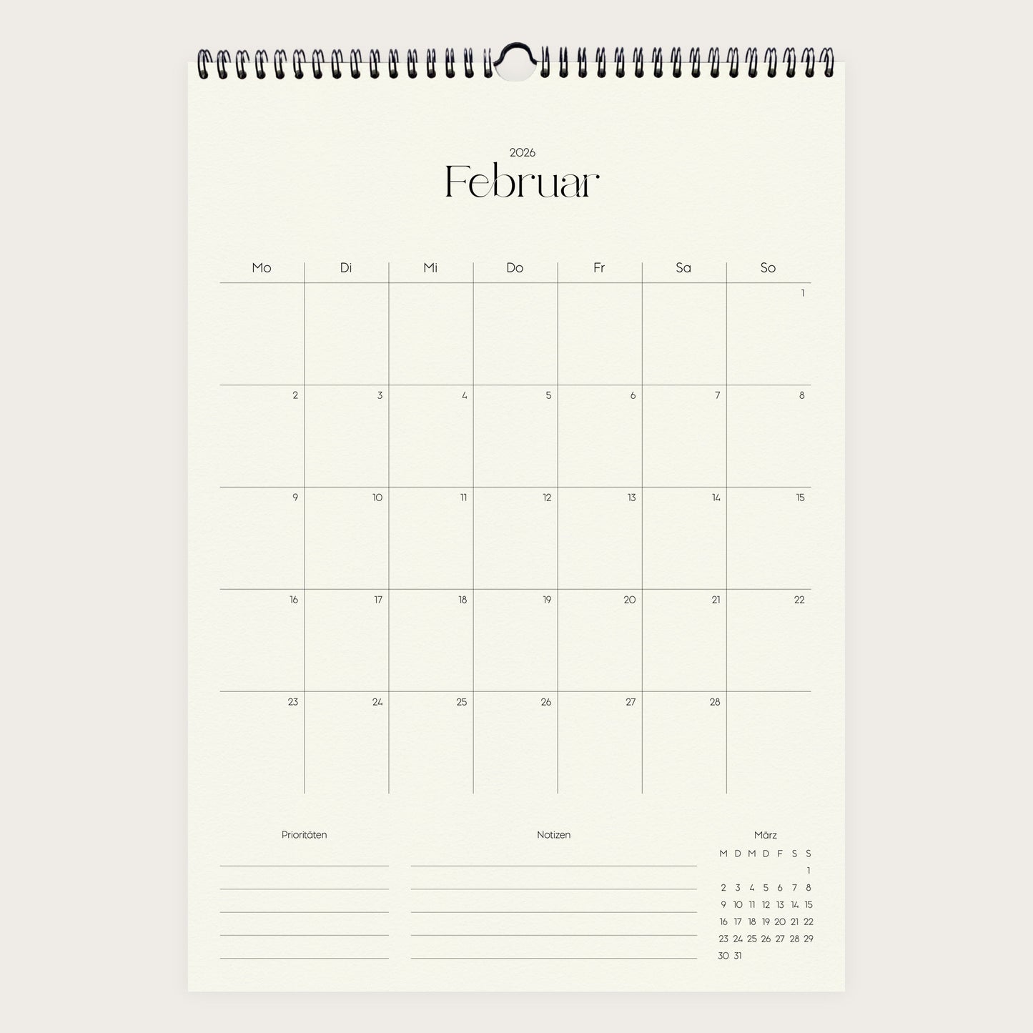 Wandkalender A3 2026 | Grid
