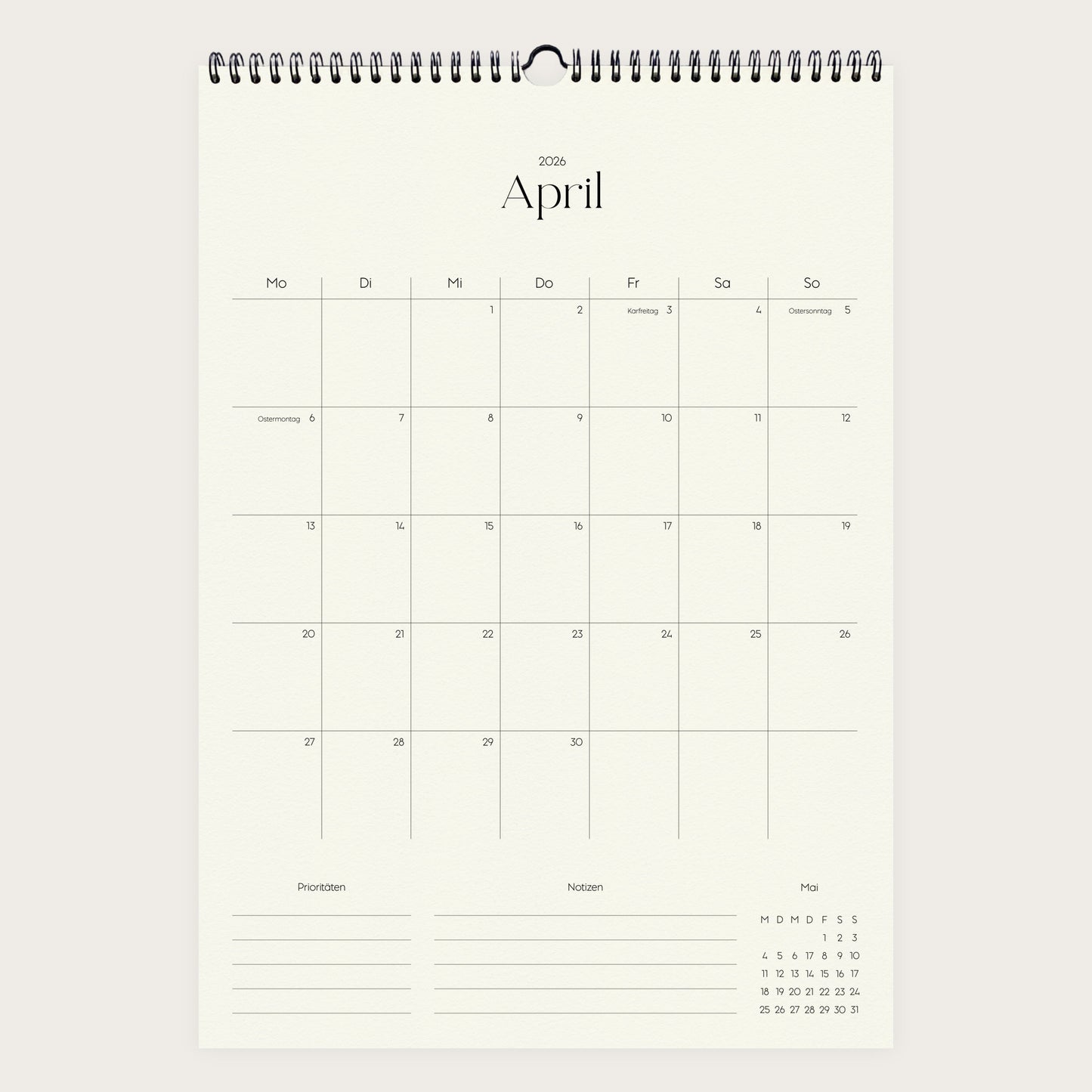 Wandkalender A3 2026 | Grid