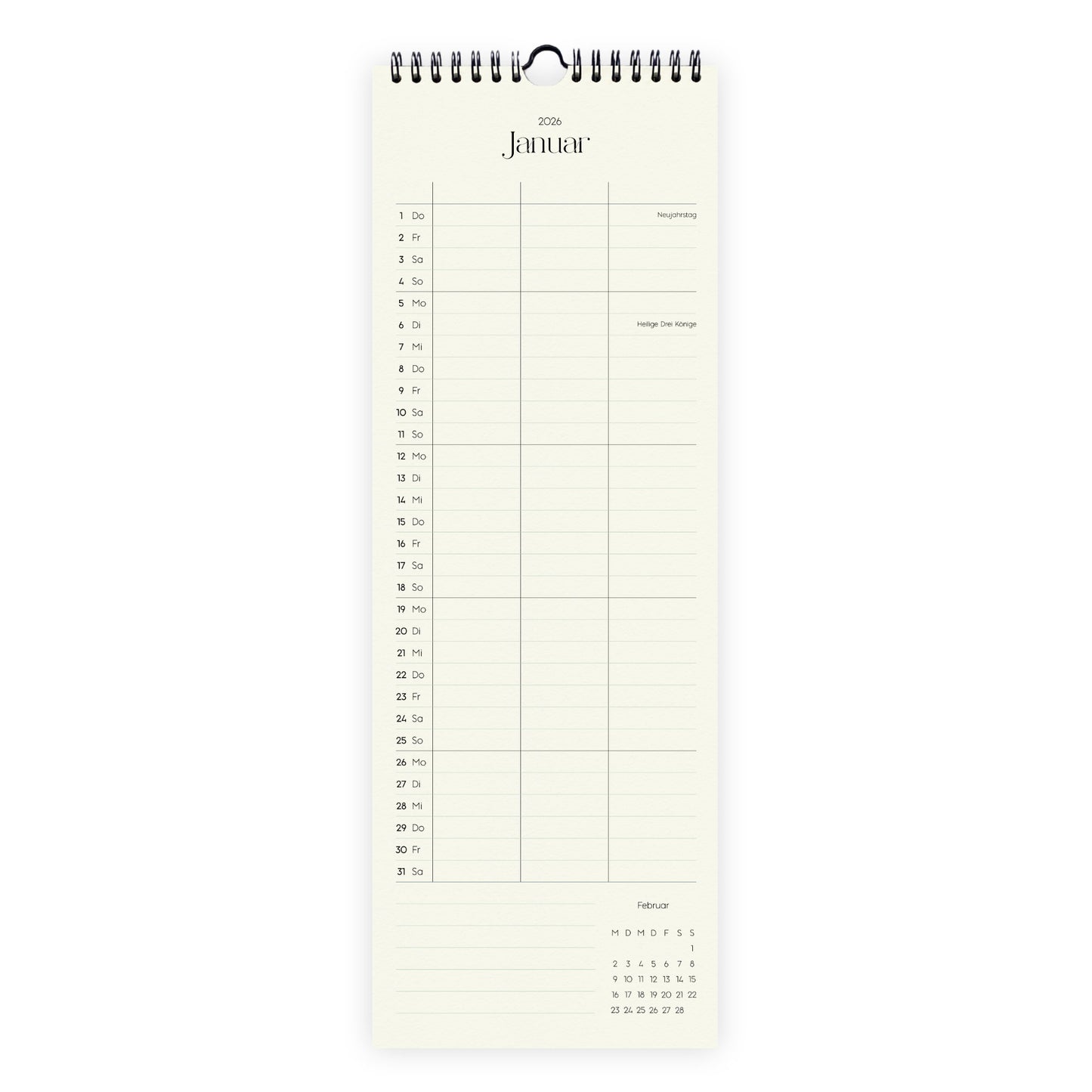 Wandkalender 1/2 A3 2026 | Columns