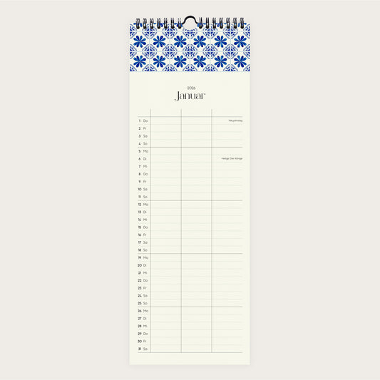 Wandkalender 1/2 A3 2026 | Artisan Tiles