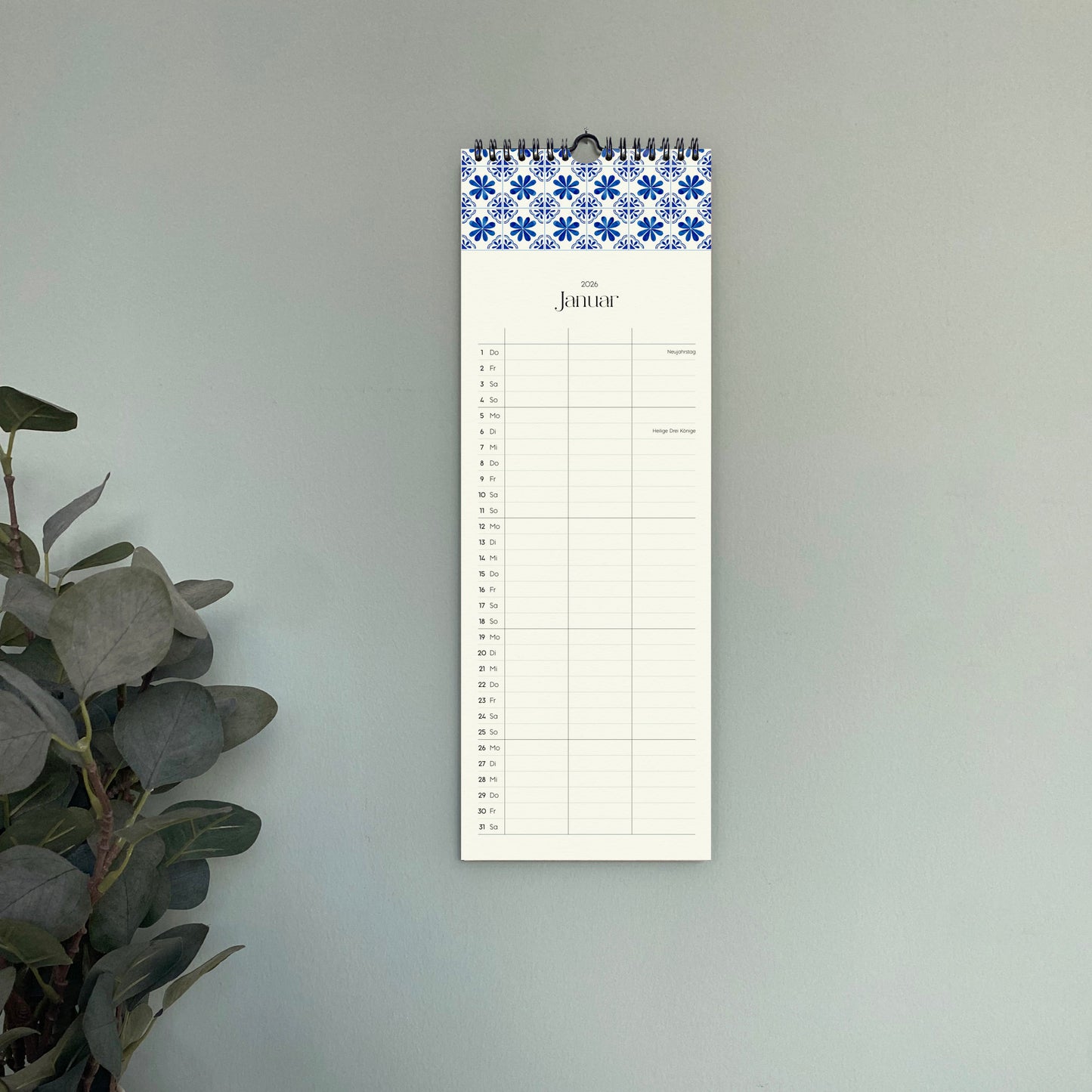 Wandkalender 1/2 A3 2026 | Artisan Tiles