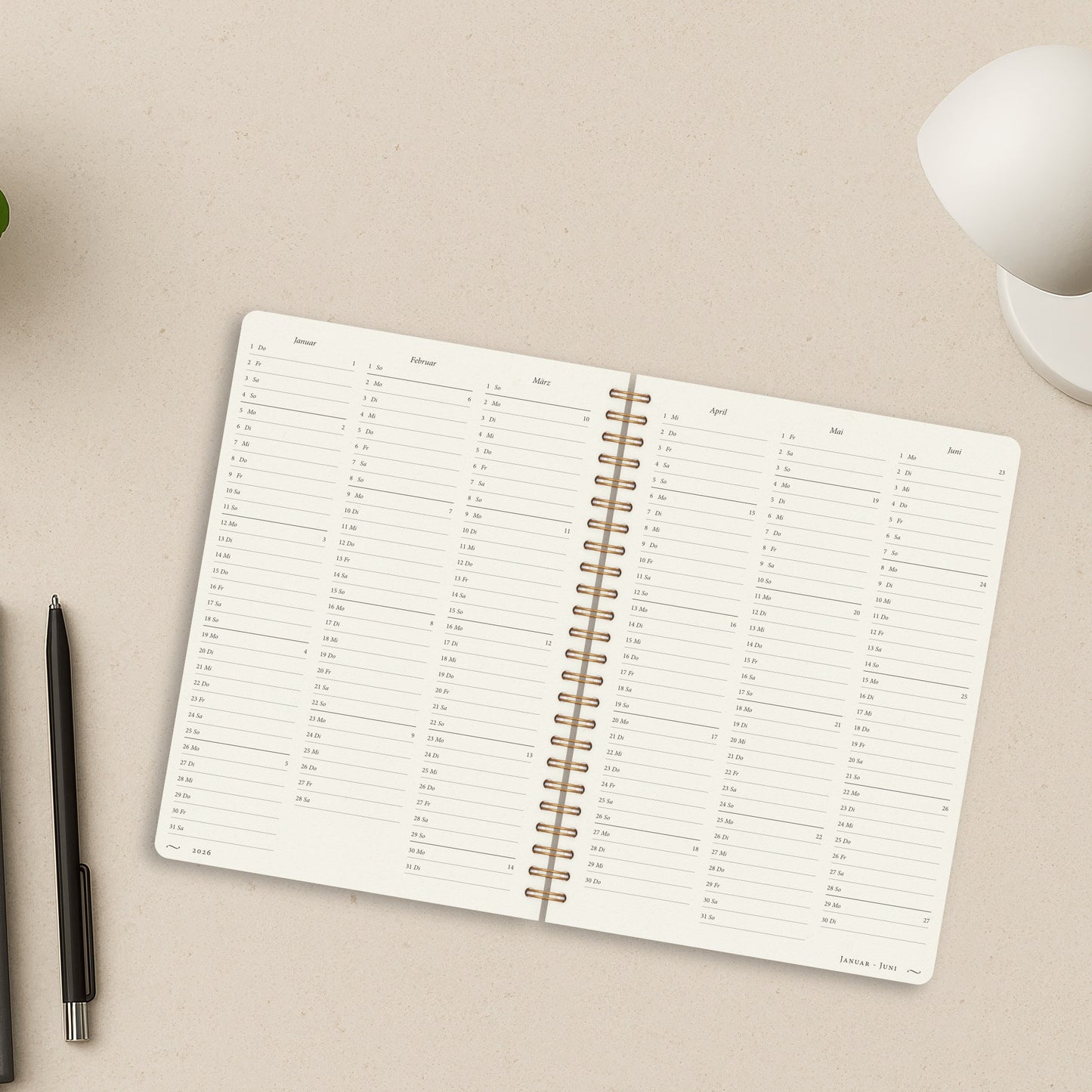 Kalender A5 2026 | Hellgrau