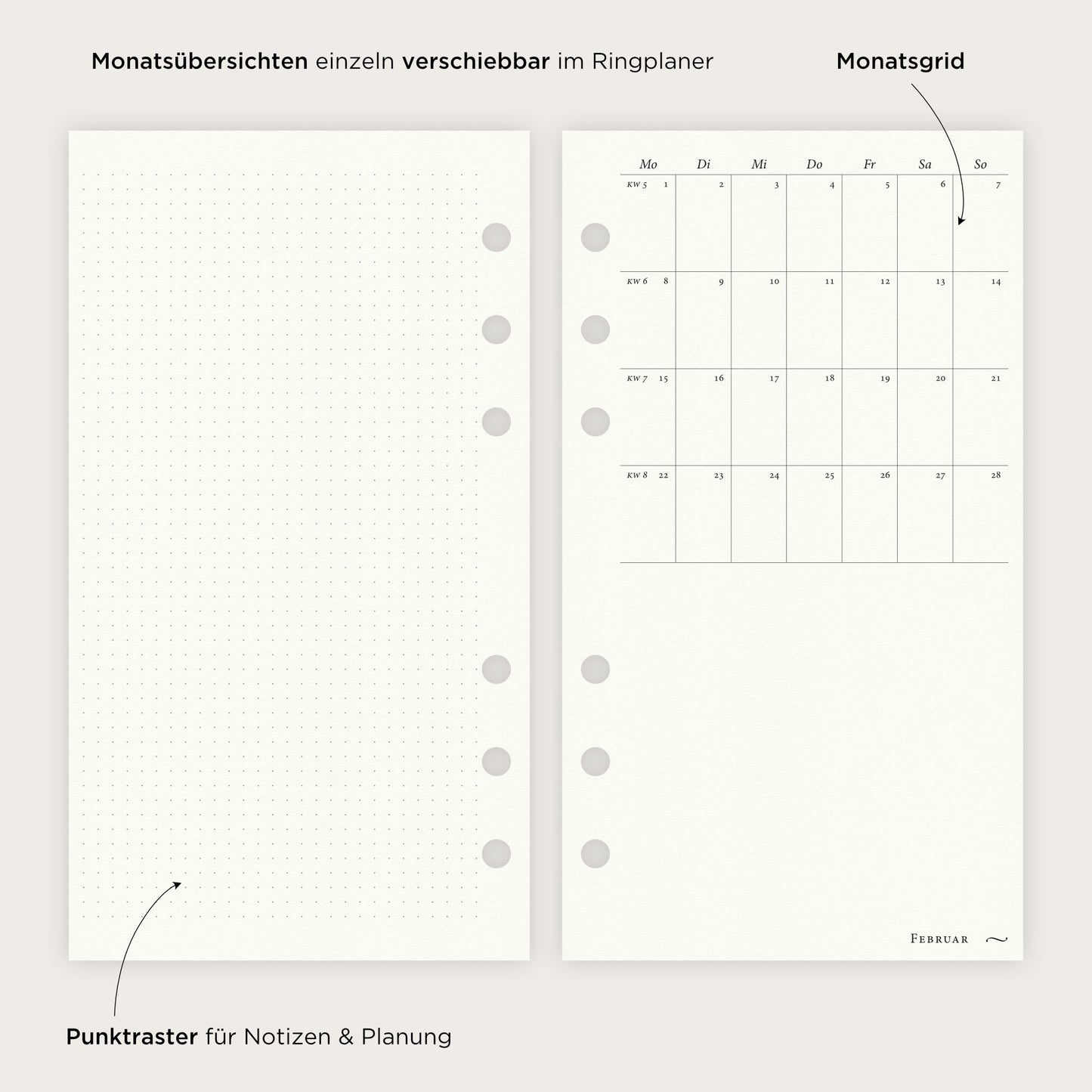 Kalendereinlagen Personal | 2027 Linien