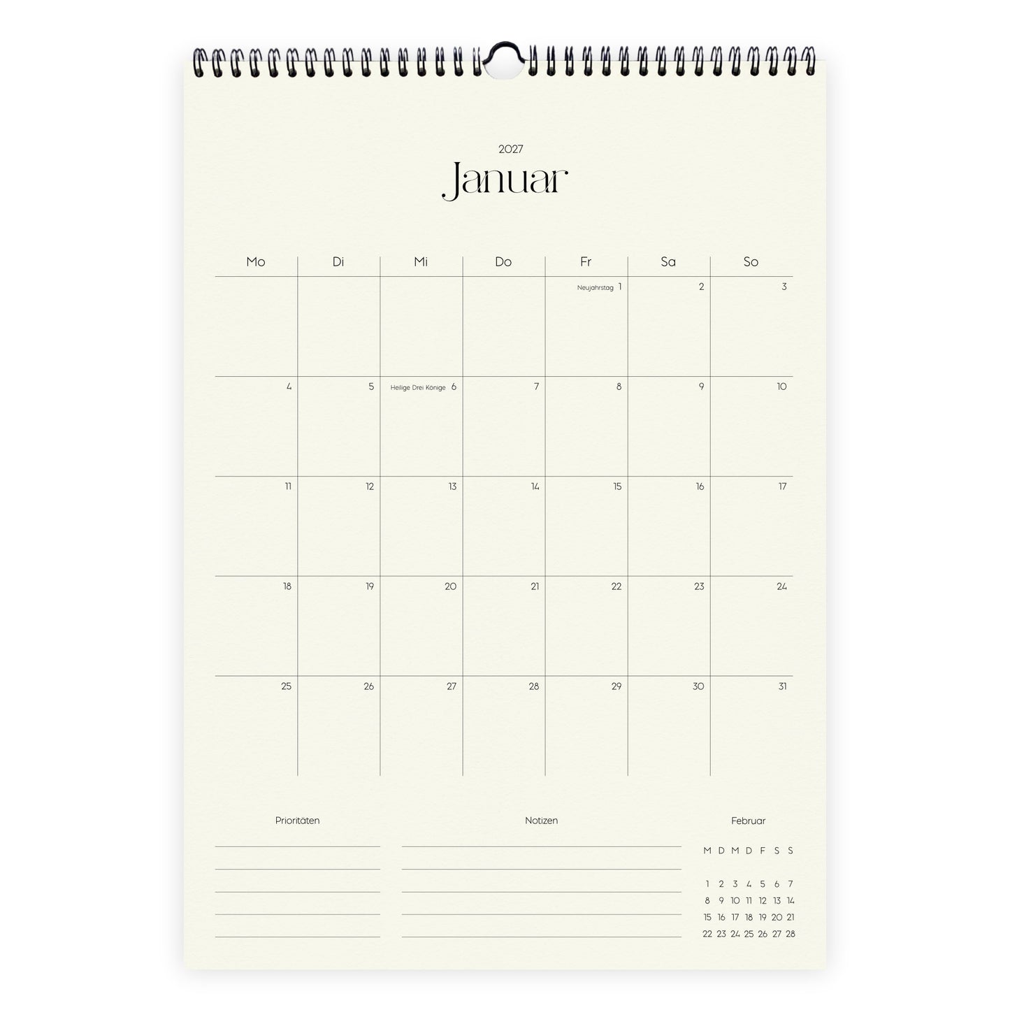 Wandkalender A3 2027 | Grid