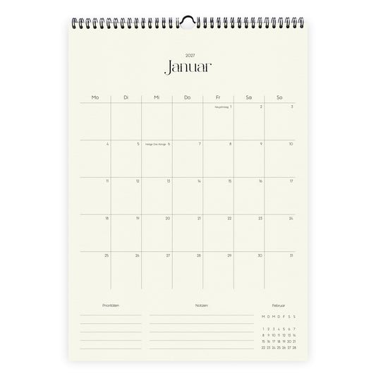 Wandkalender A3 2027 | Grid