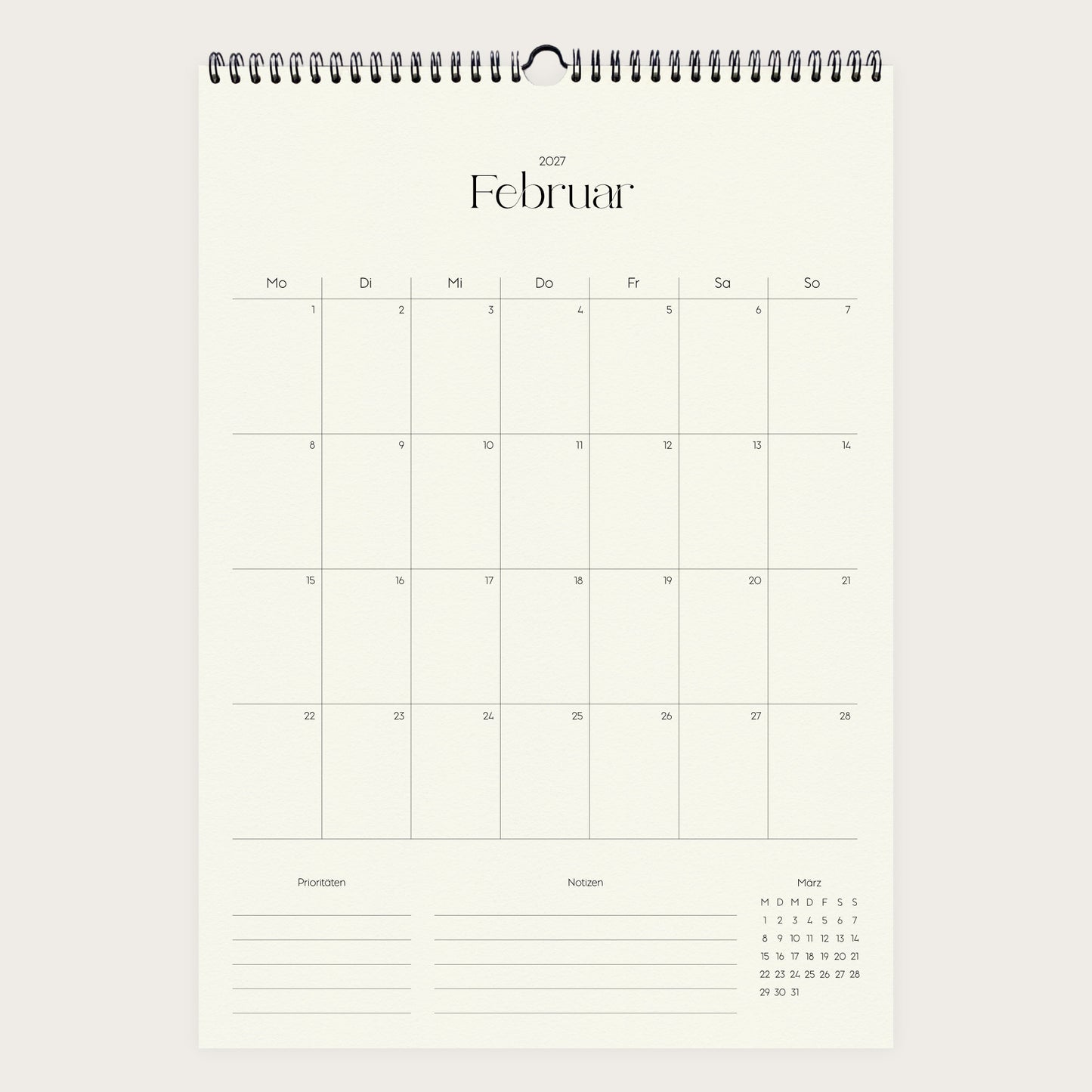 Wandkalender A3 2027 | Grid