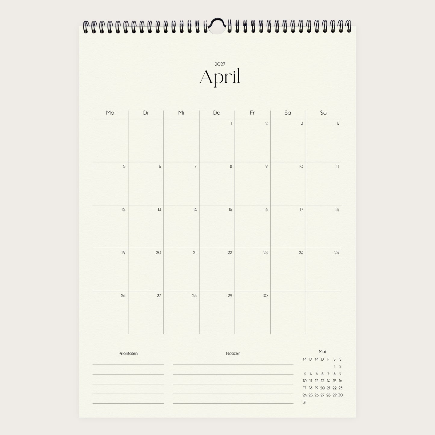 Wandkalender A3 2027 | Grid