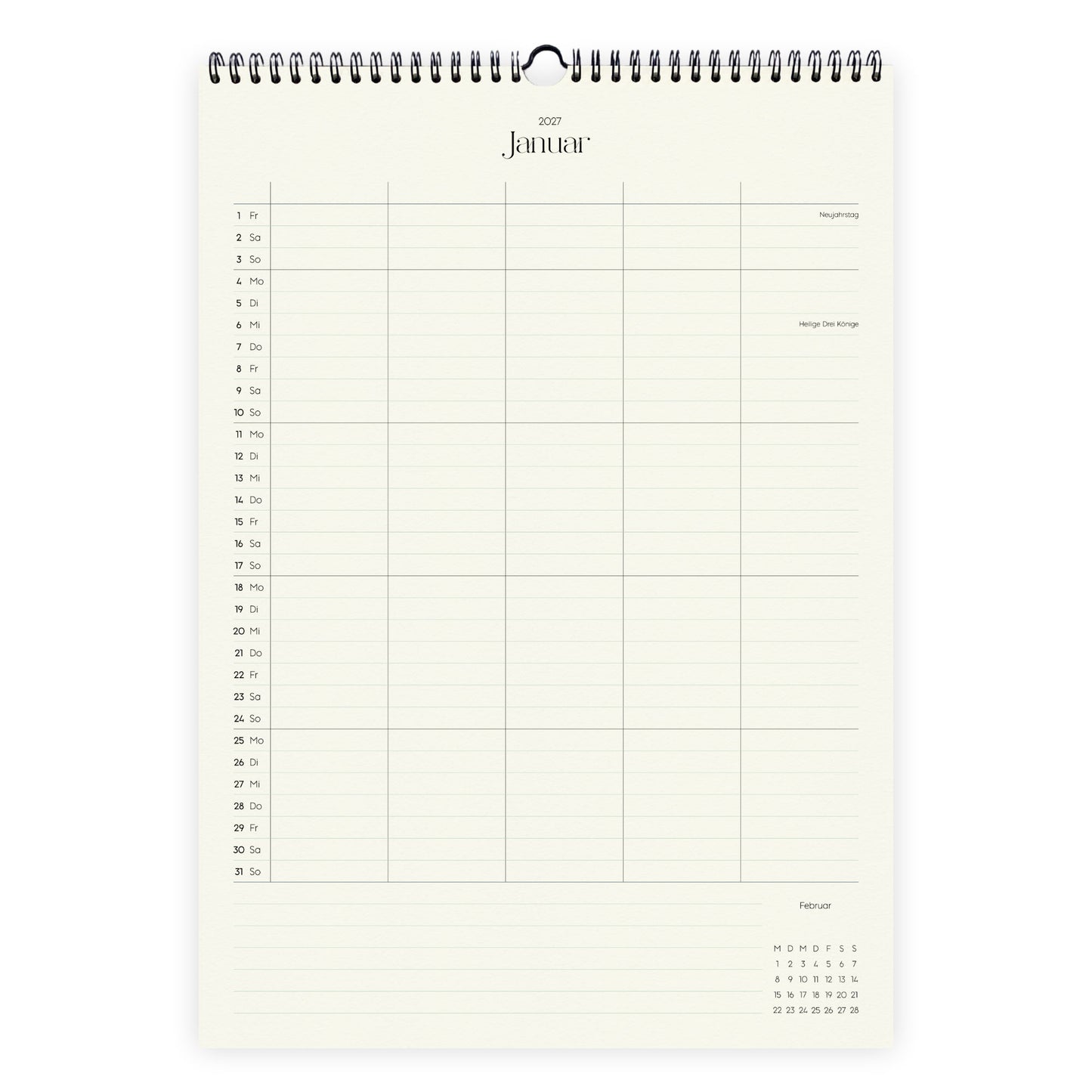 Wandkalender A3 2027 | Columns