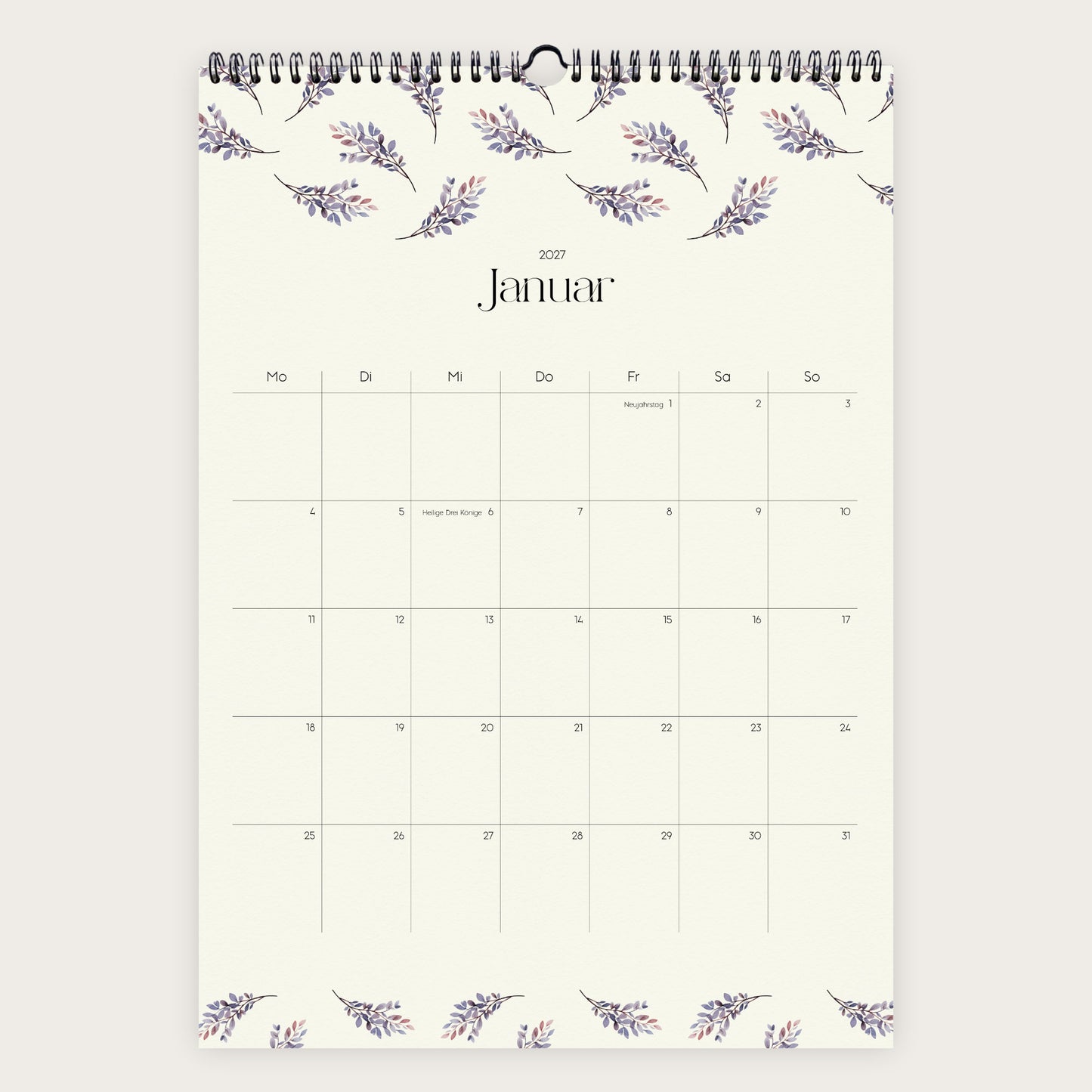 Wandkalender A3 2027 | Watercolor Garden