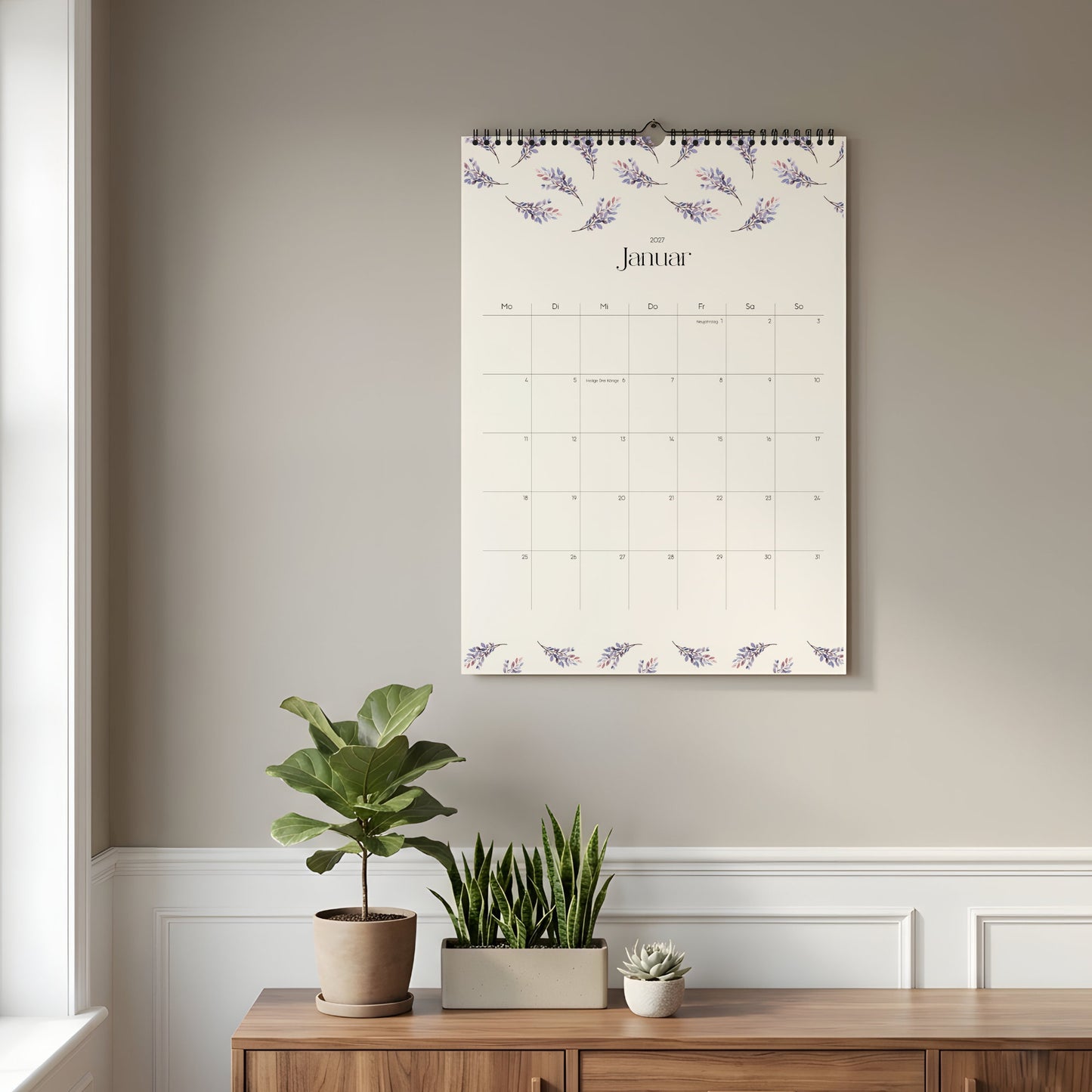 Wandkalender A3 2027 | Watercolor Garden