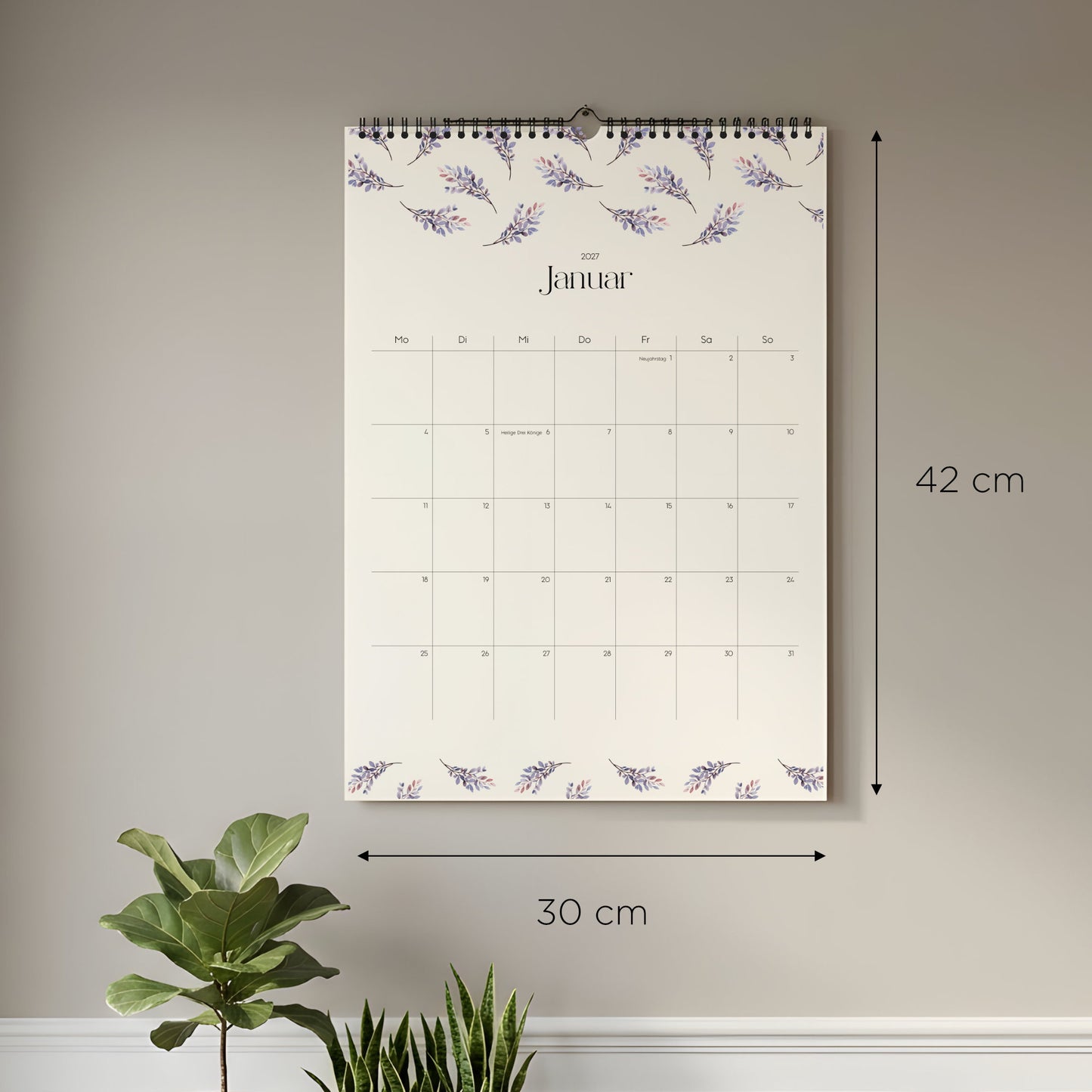 Wandkalender A3 2027 | Watercolor Garden