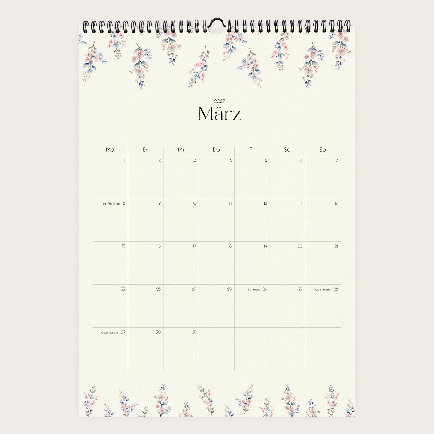 Wandkalender A3 2027 | Watercolor Garden