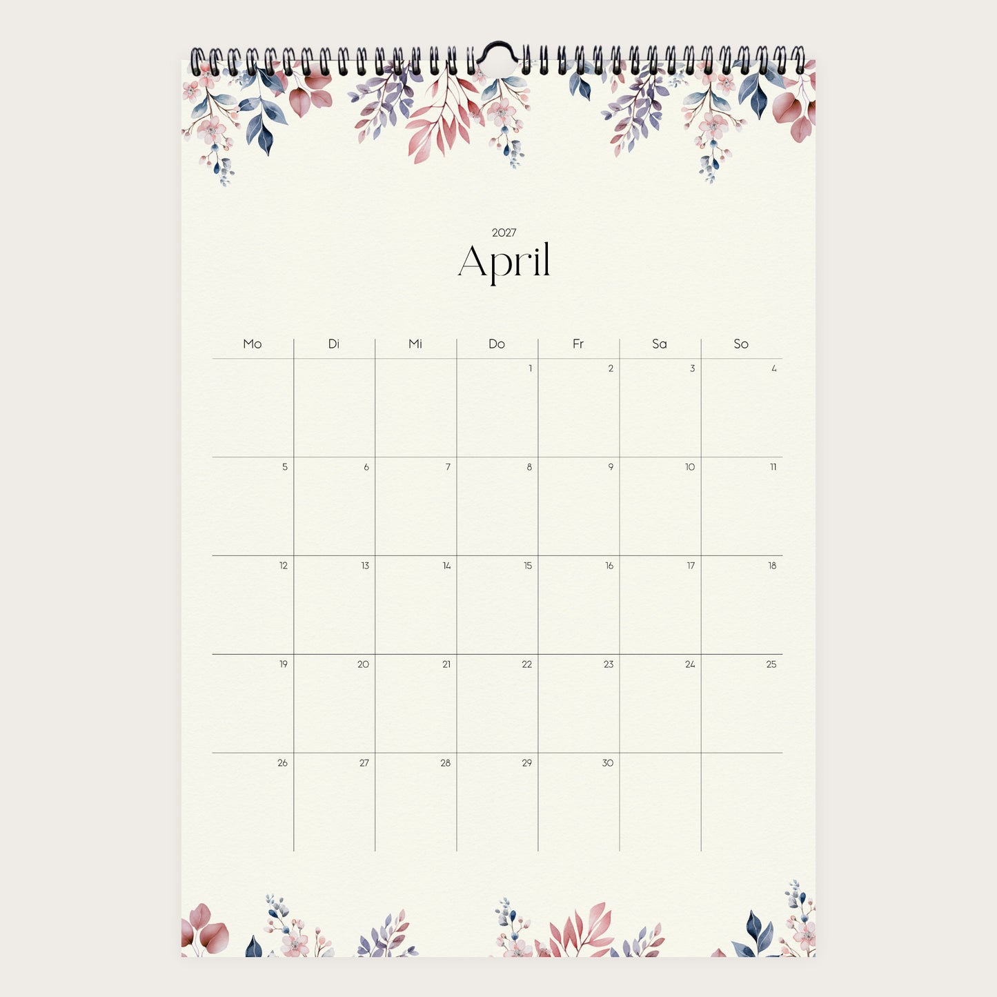 Wandkalender A3 2027 | Watercolor Garden