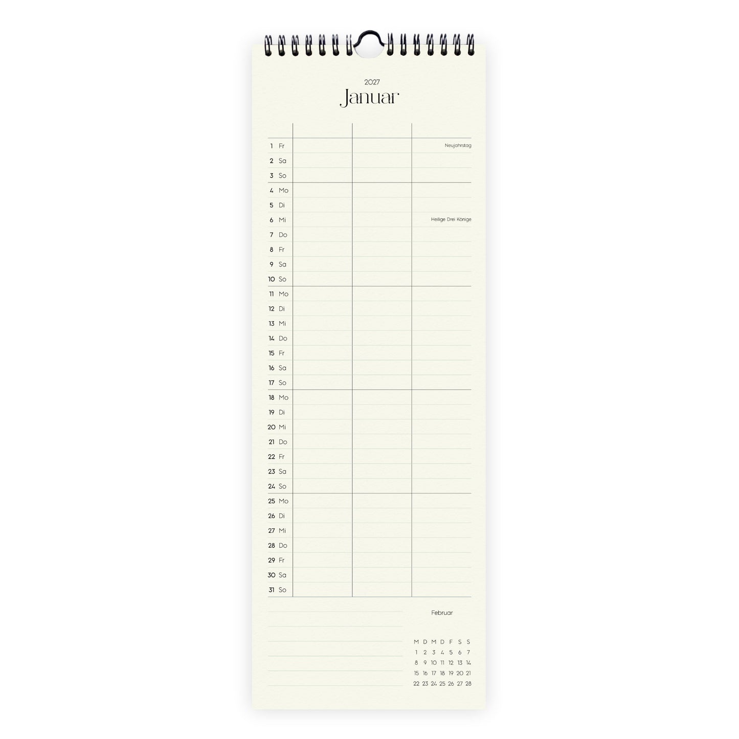 Wandkalender 1/2 A3 2027 | Columns