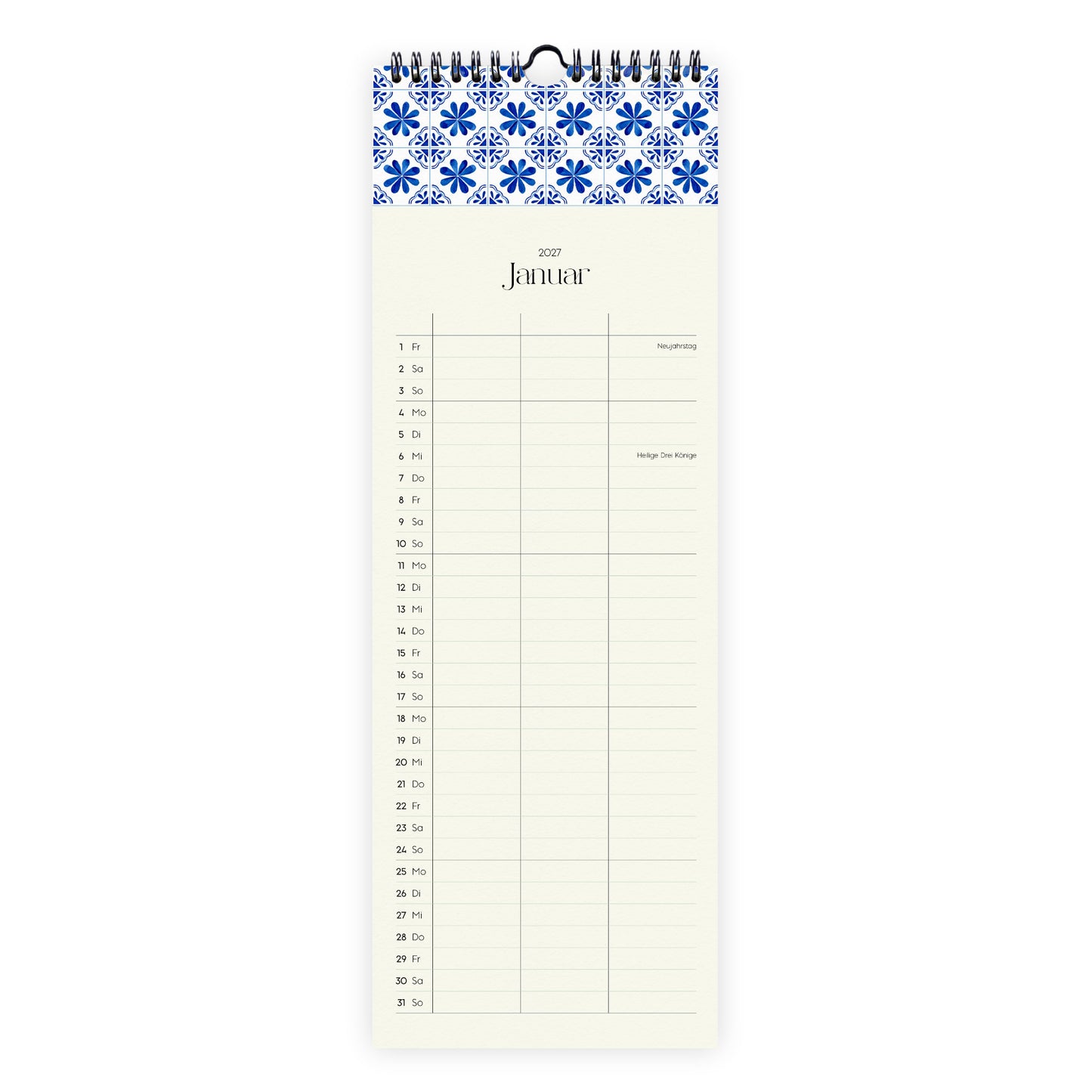 Wandkalender 1/2 A3 2027 | Artisan Tiles
