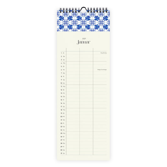 Wandkalender 1/2 A3 2027 | Artisan Tiles