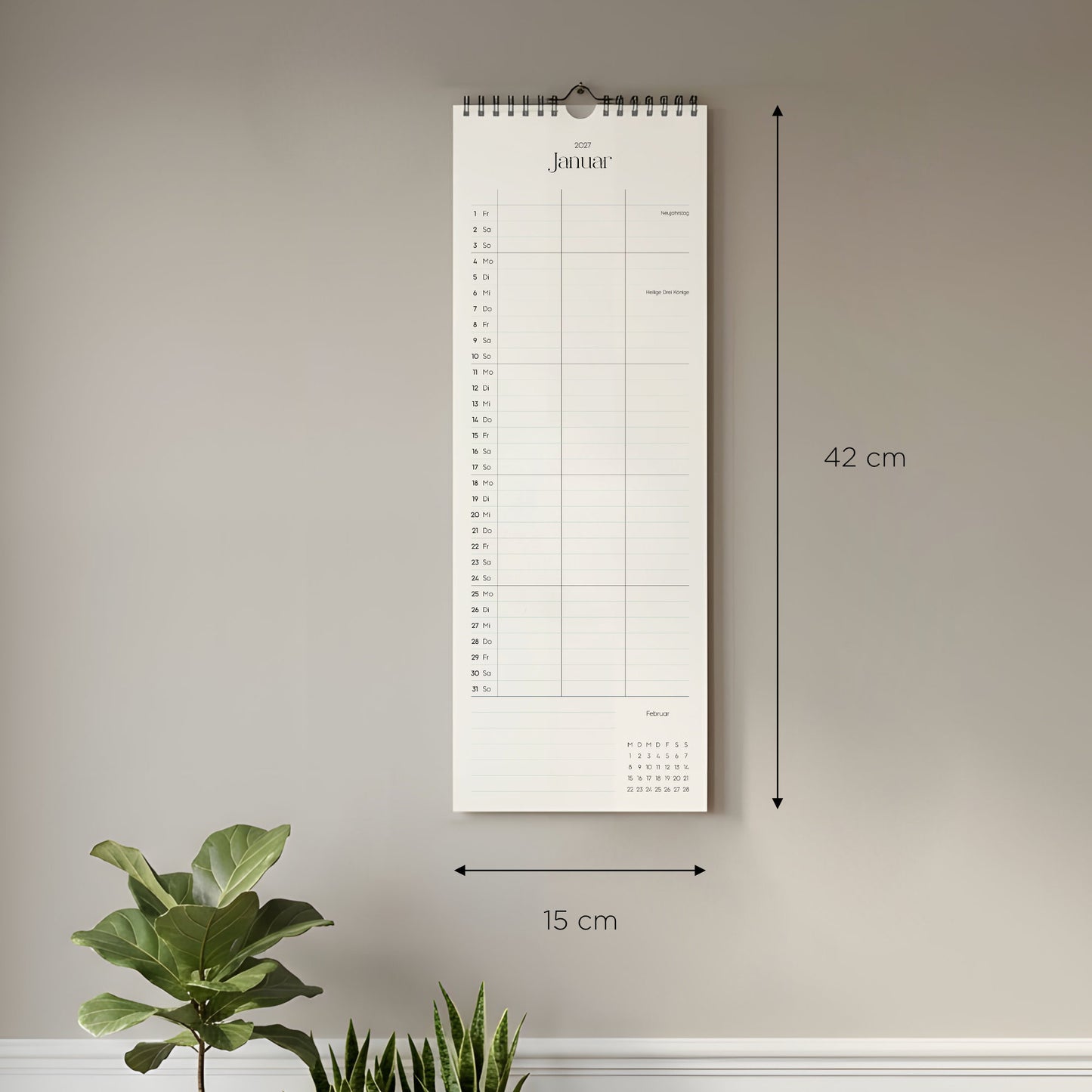 Wandkalender 1/2 A3 2027 | Columns