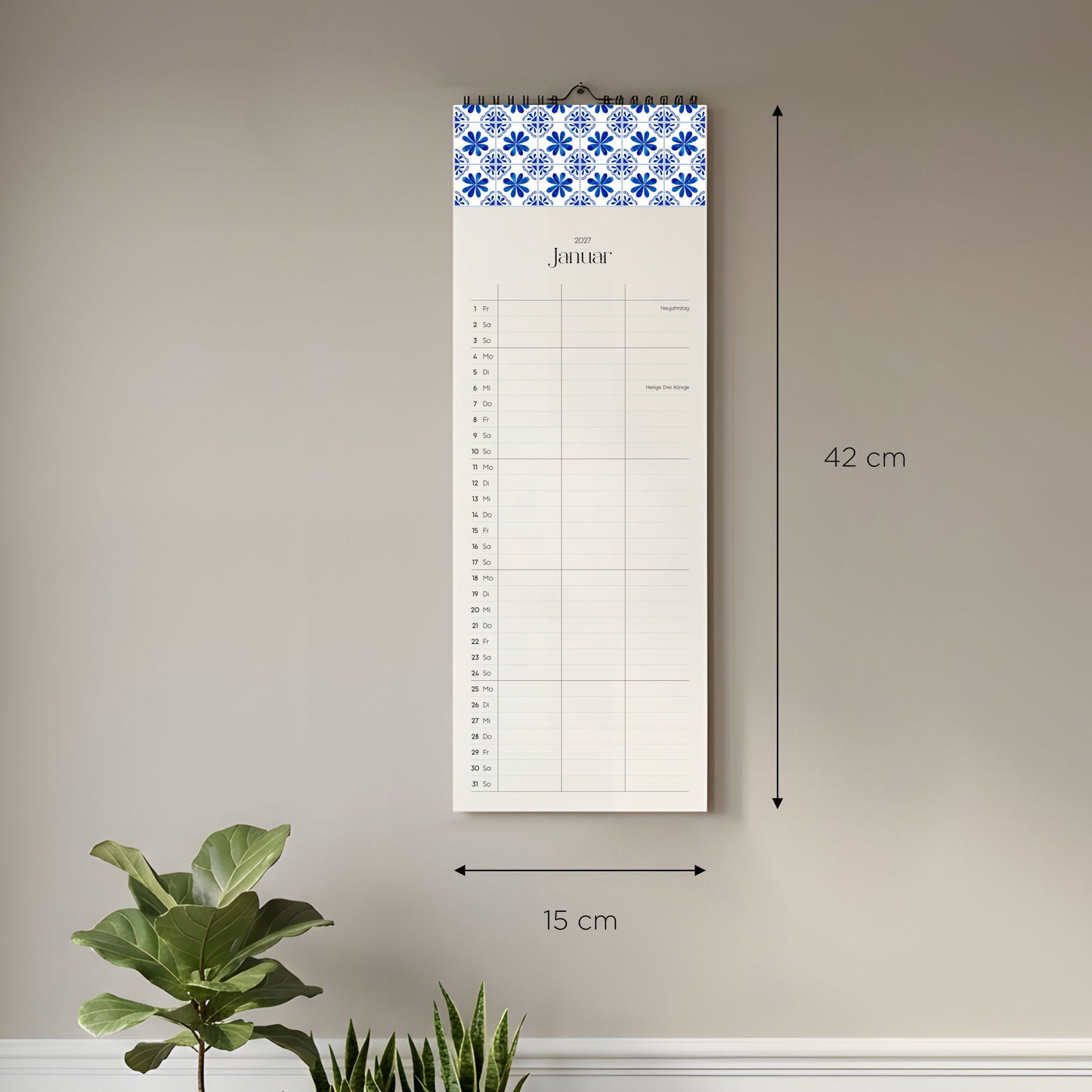 Wandkalender 1/2 A3 2027 | Artisan Tiles