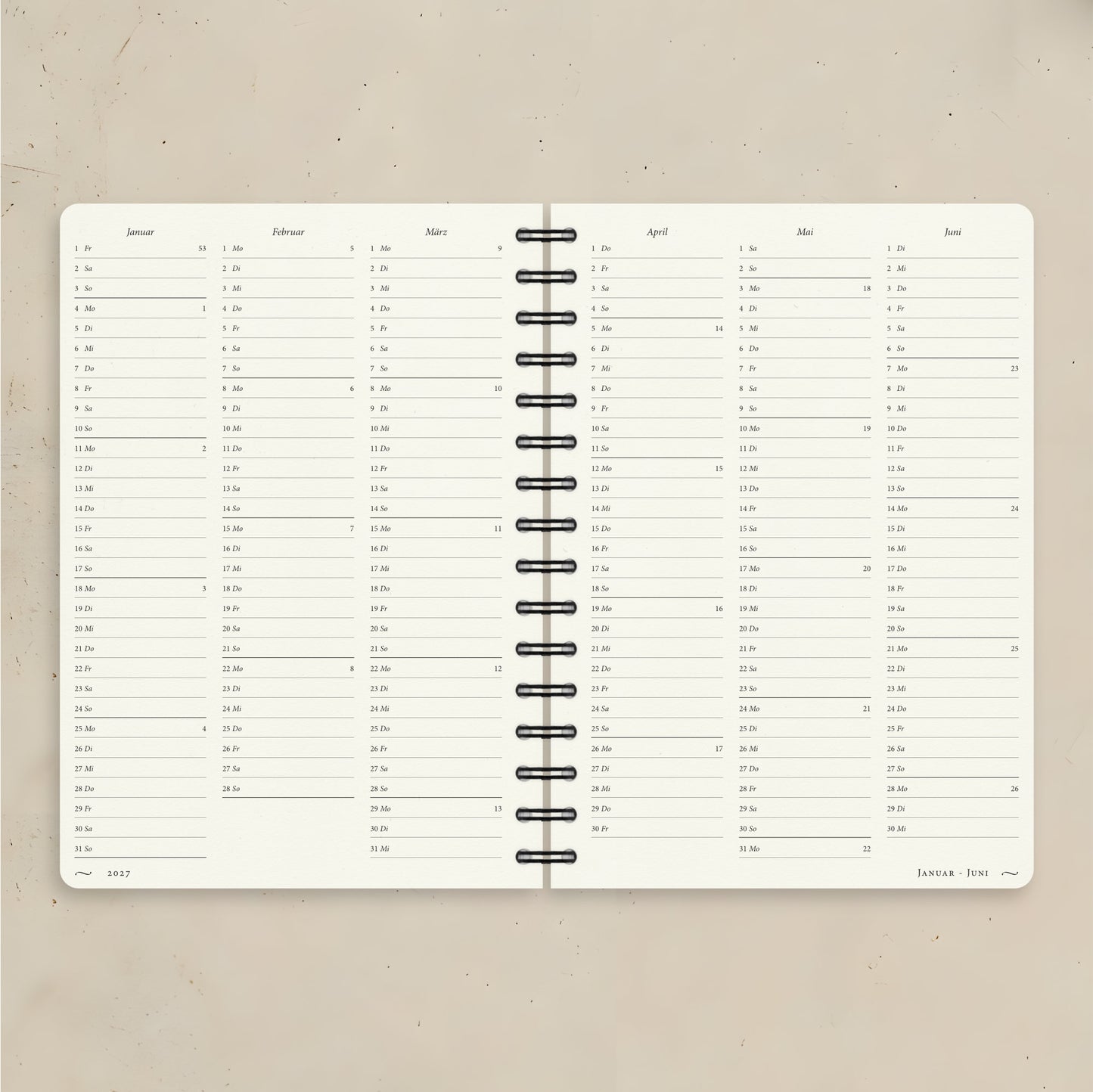 Kalender A5 2027 | Watercolor Garden 6