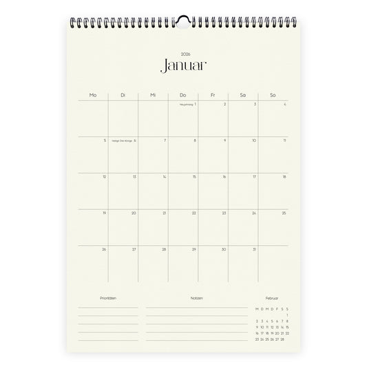 Wandkalender A3 2026 | Grid