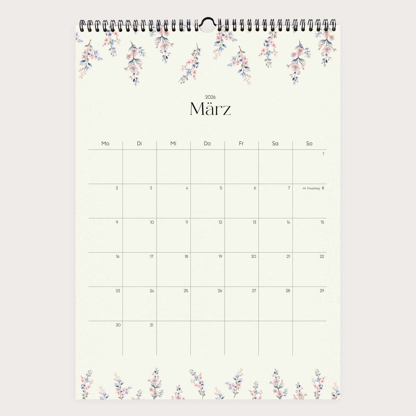 Wandkalender A3 2026 | Watercolor Garden