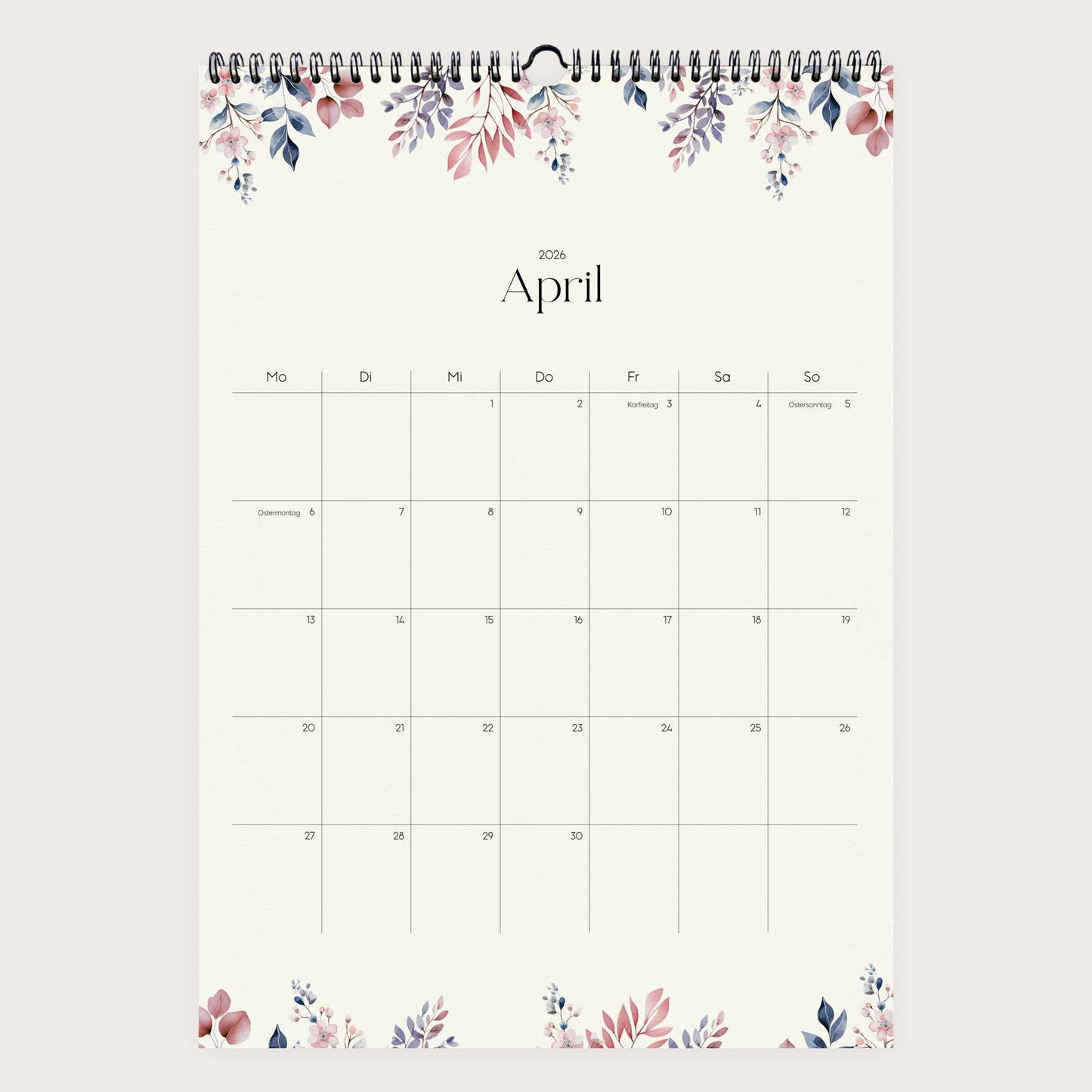 Wandkalender A3 2026 | Watercolor Garden