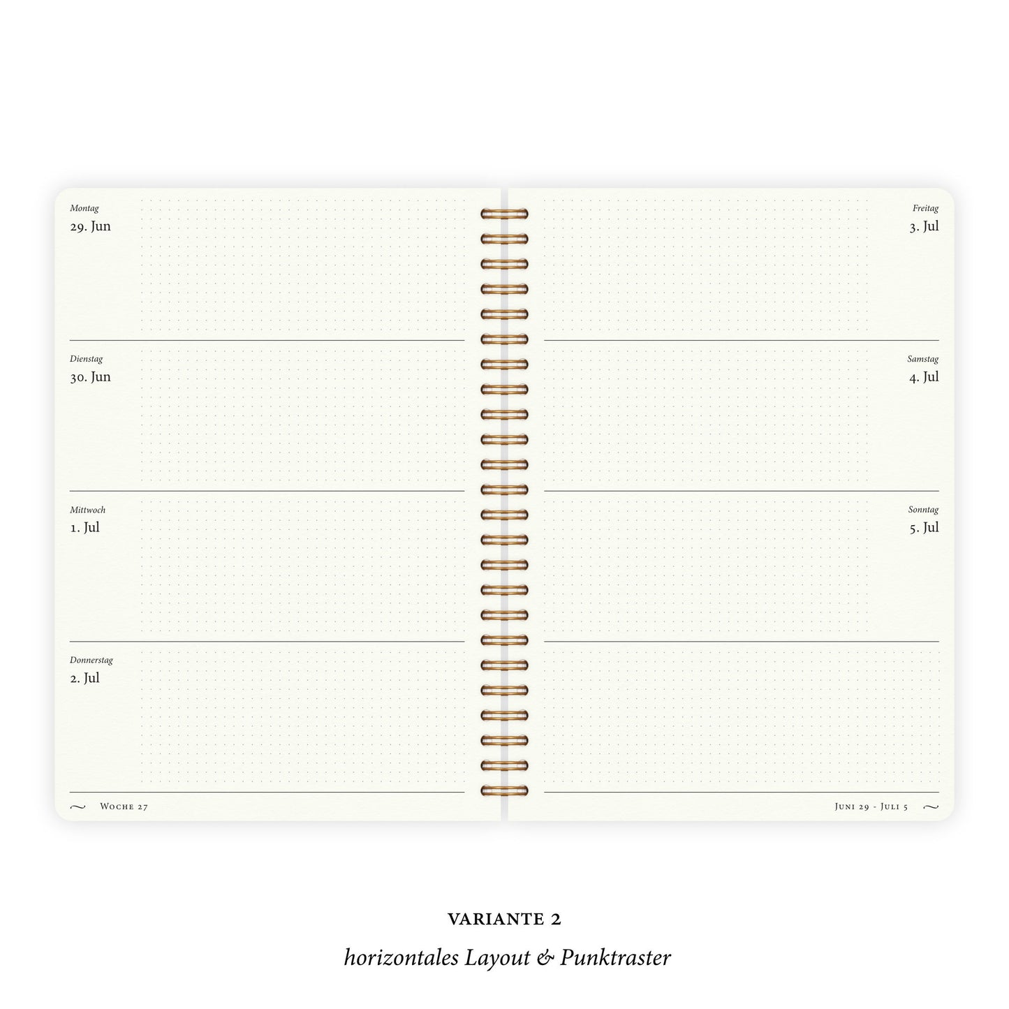 Kalender A5 2027 |  Hellgrau
